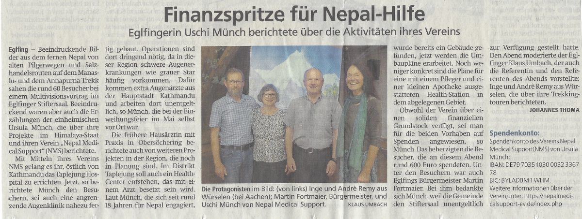 artikel spendenaktion eglfing